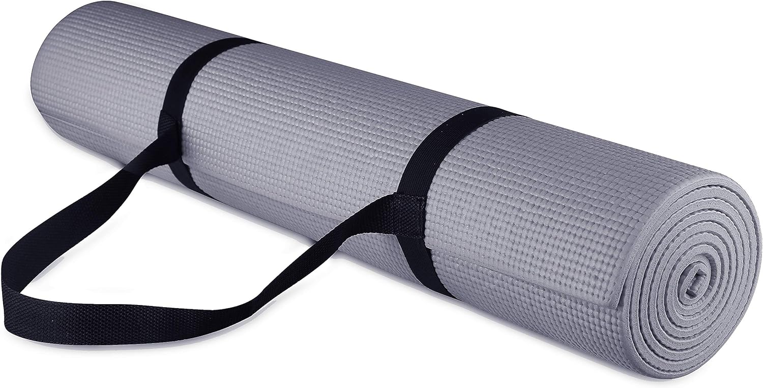 All Purpose 1/4-Inch High Density Anti-Tear Exercise Yoga Mat with Carrying Strap